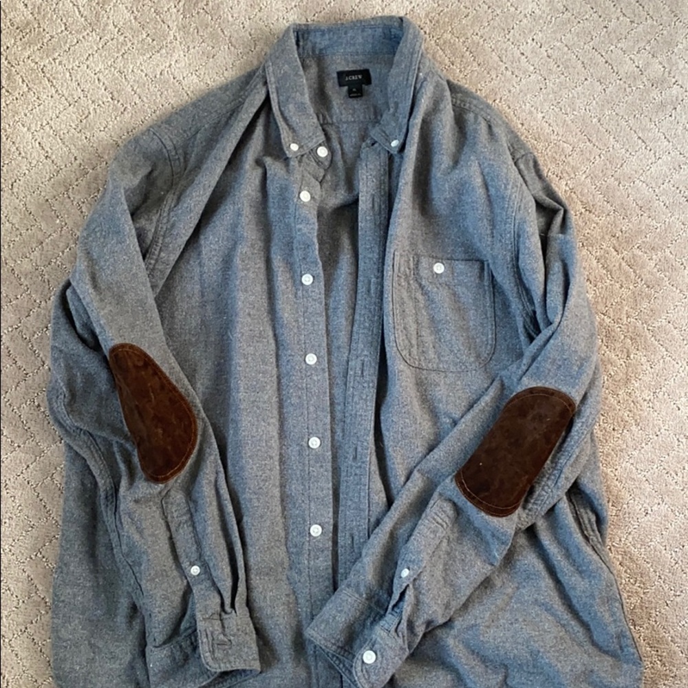 J crew flannel shirt with elbow pads